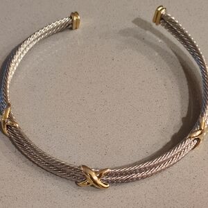 Elegant Two Tone Double Cable Choker